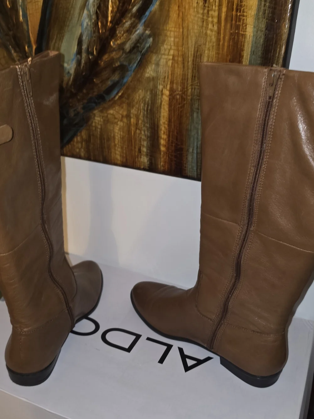 Aldo Tall Leather Riding Boots - Brown SZ 9